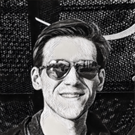 Line-drawing portrait of Bradley Frank